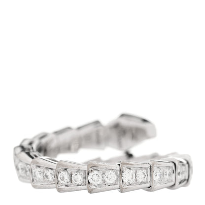 Bulgari 18K White Gold Diamond Serpenti Viper Pave Ring M 2 of 4