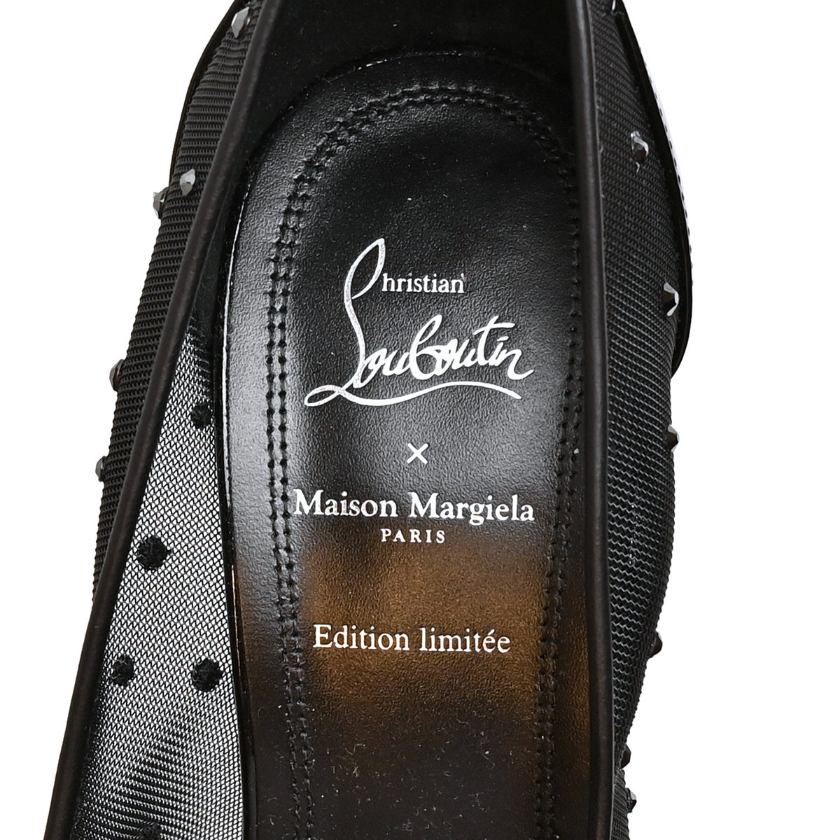 X MAISON MARGIELA Rete Patent Strass Bridiela Una 100 Pumps 38 Black