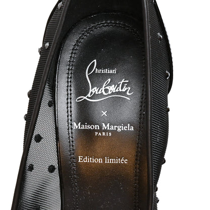Christian Louboutin X MAISON MARGIELA Rete Patent Strass Bridiela Una 100 Pumps 38 Black 9 of 10