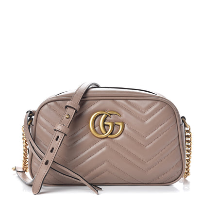Gucci Calfskin Matelasse Small GG Marmont Chain Shoulder Bag Porcelain Rose 1 of 9