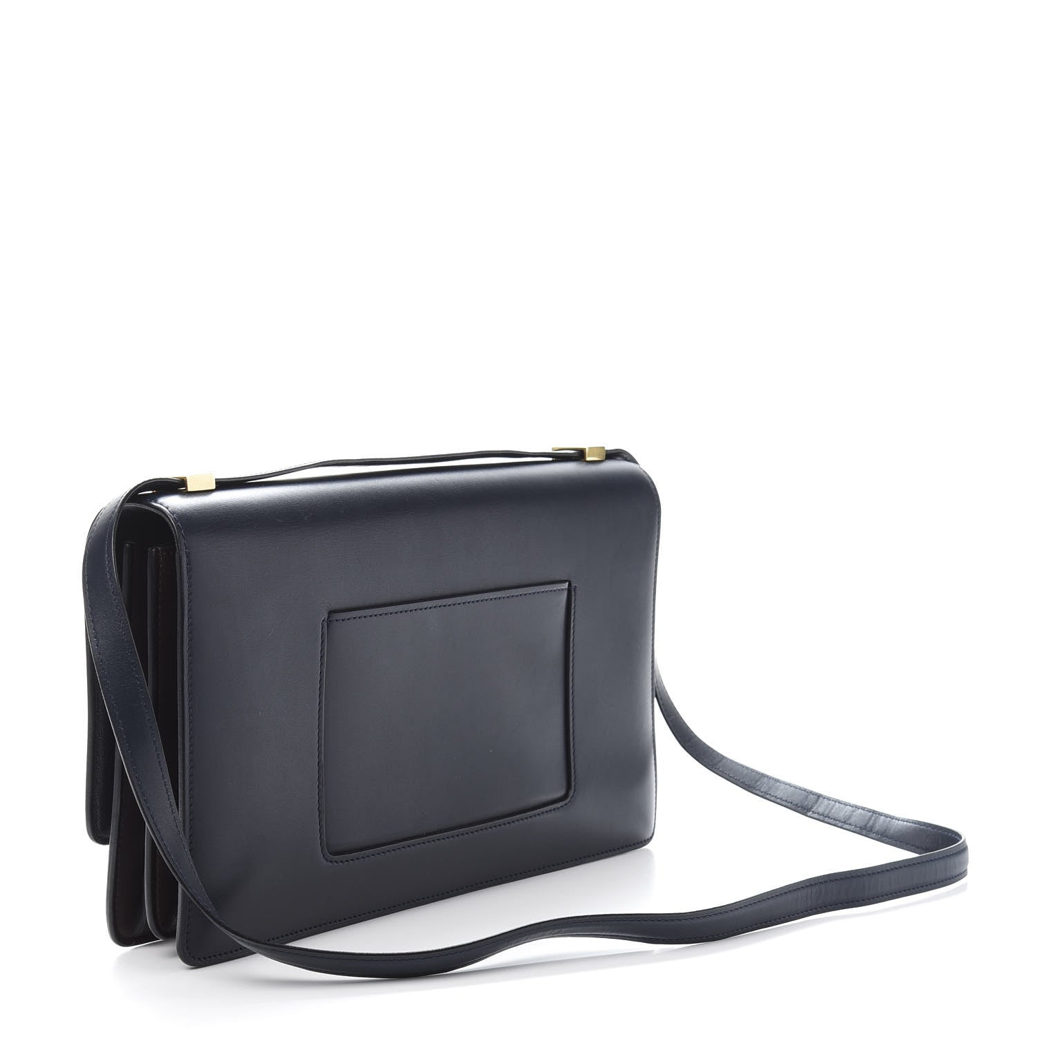 Celine Calfskin Bicolor Medium Case Flap Navy Burgundy 3 of 17