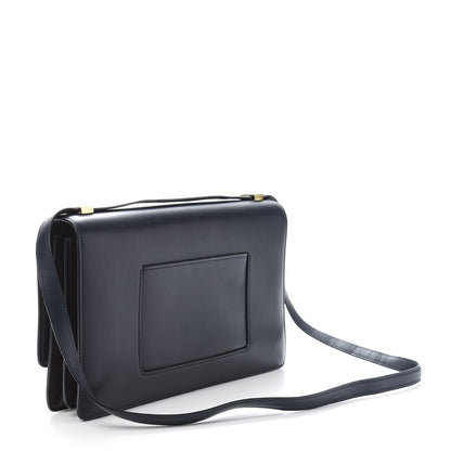 Celine Calfskin Bicolor Medium Case Flap Navy Burgundy 3 of 17