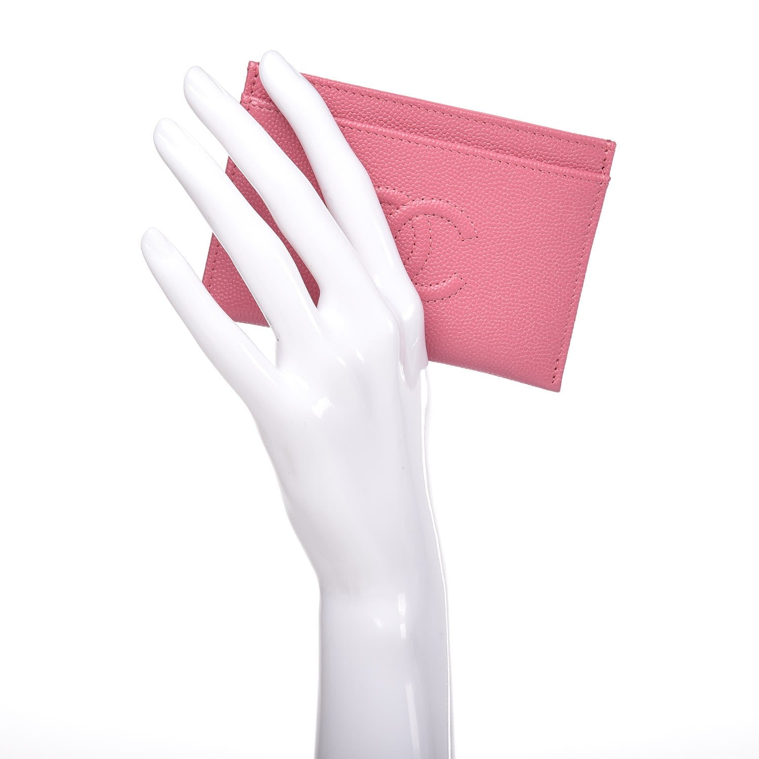 Chanel Caviar Timeless CC Card Holder Pink 2 of 9