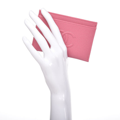 Chanel Caviar Timeless CC Card Holder Pink 2 of 9