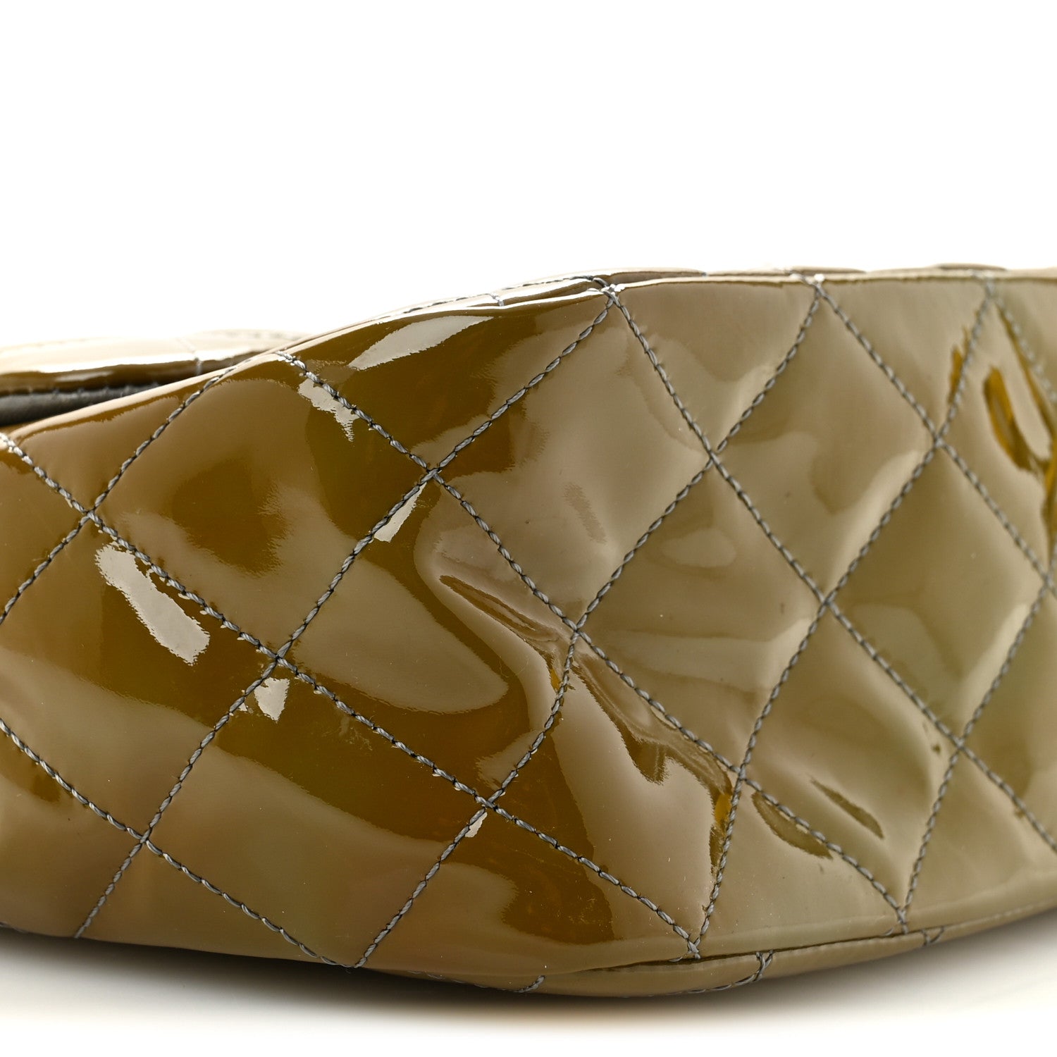 Chanel Patent Quilted Jumbo Single Flap Grey 8 of 10