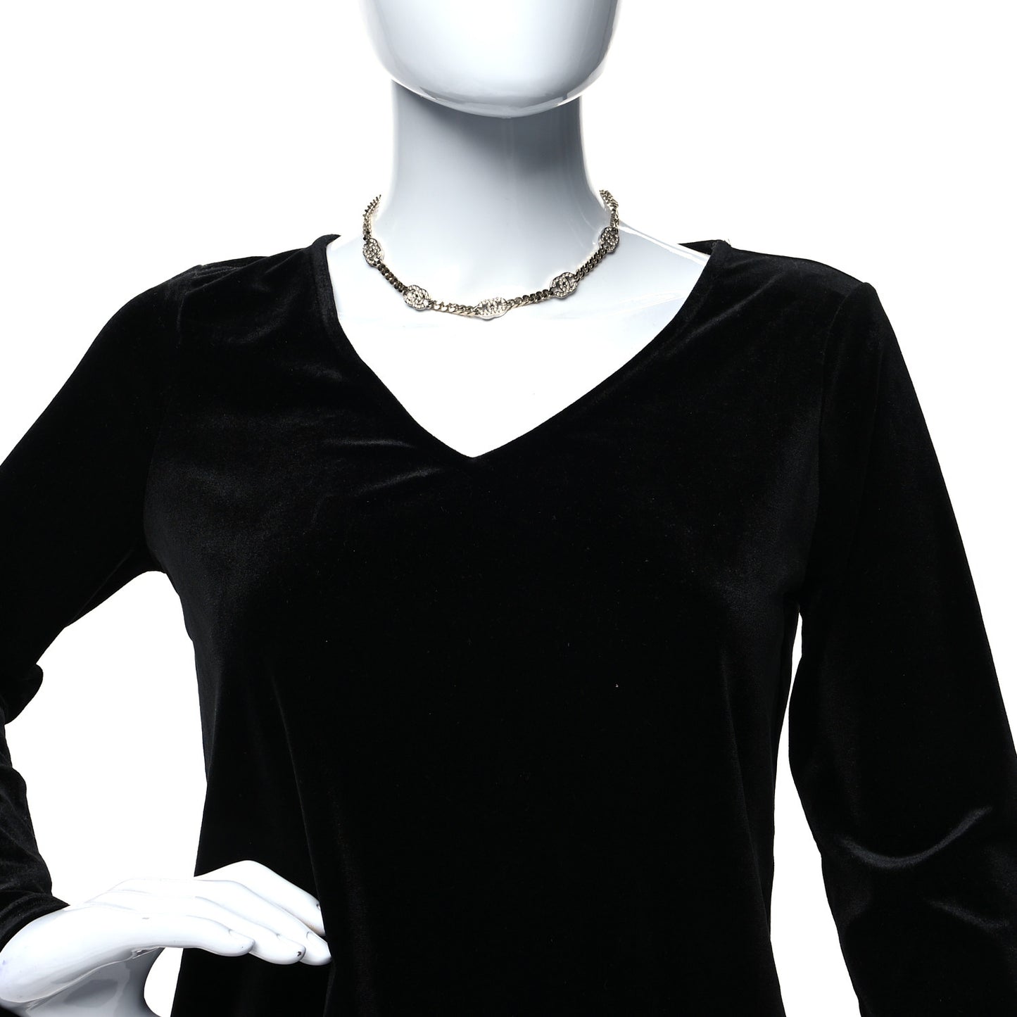 Crystal Chain CC Link Choker Gold Silver