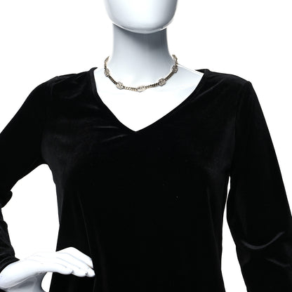 Chanel Crystal Chain CC Link Choker Gold Silver 2 of 5