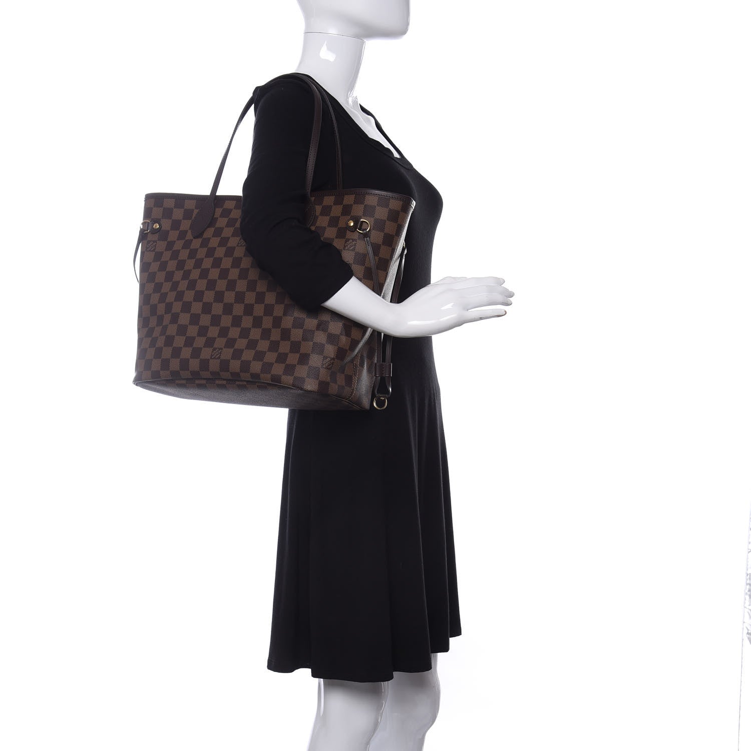 Louis Vuitton Damier Ebene Neo Neverfull MM Rose Ballerine 1 of 13