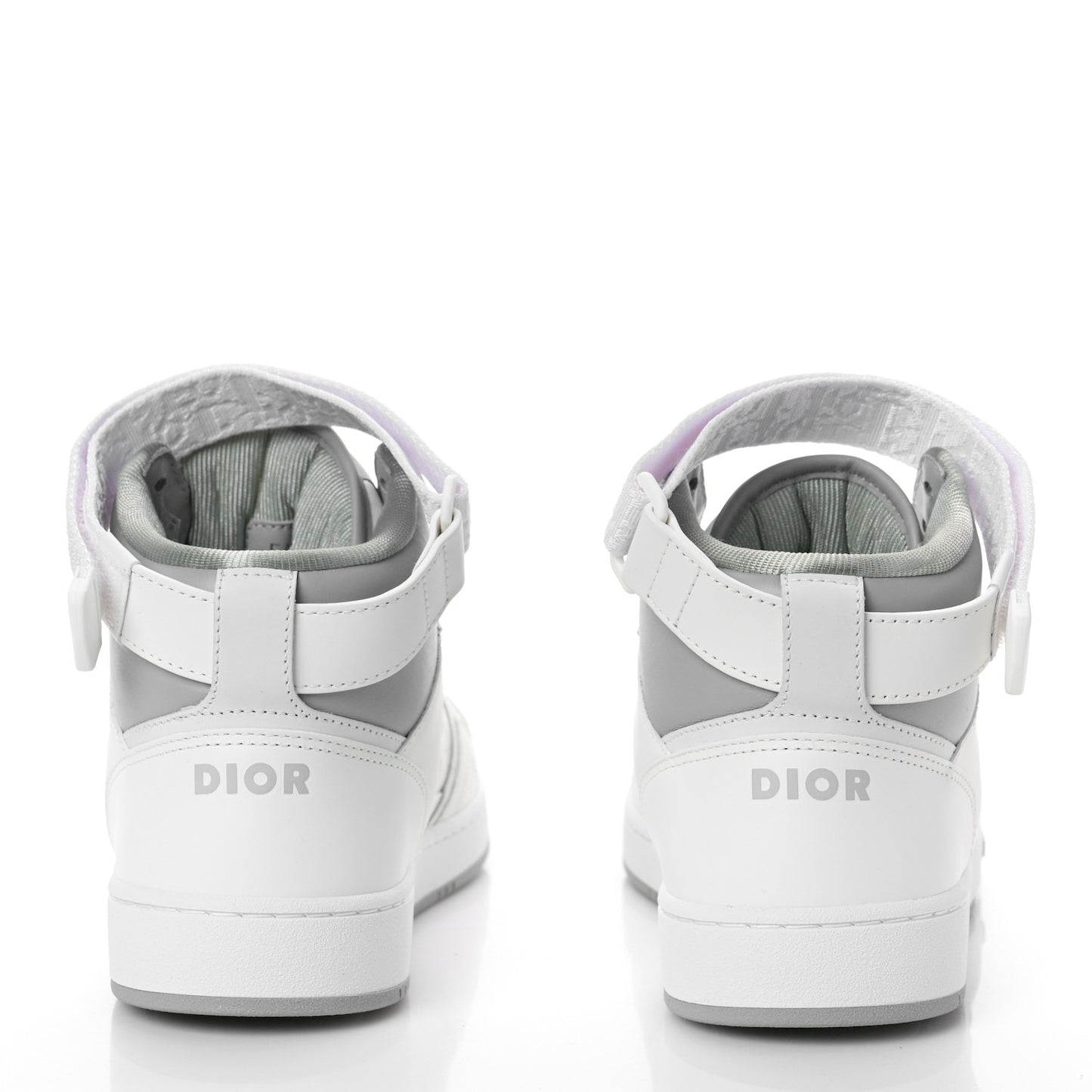 Smooth Calfskin Oblique Galaxy Perforated Mens B27 Mid Top Sneakers 41 White Grey