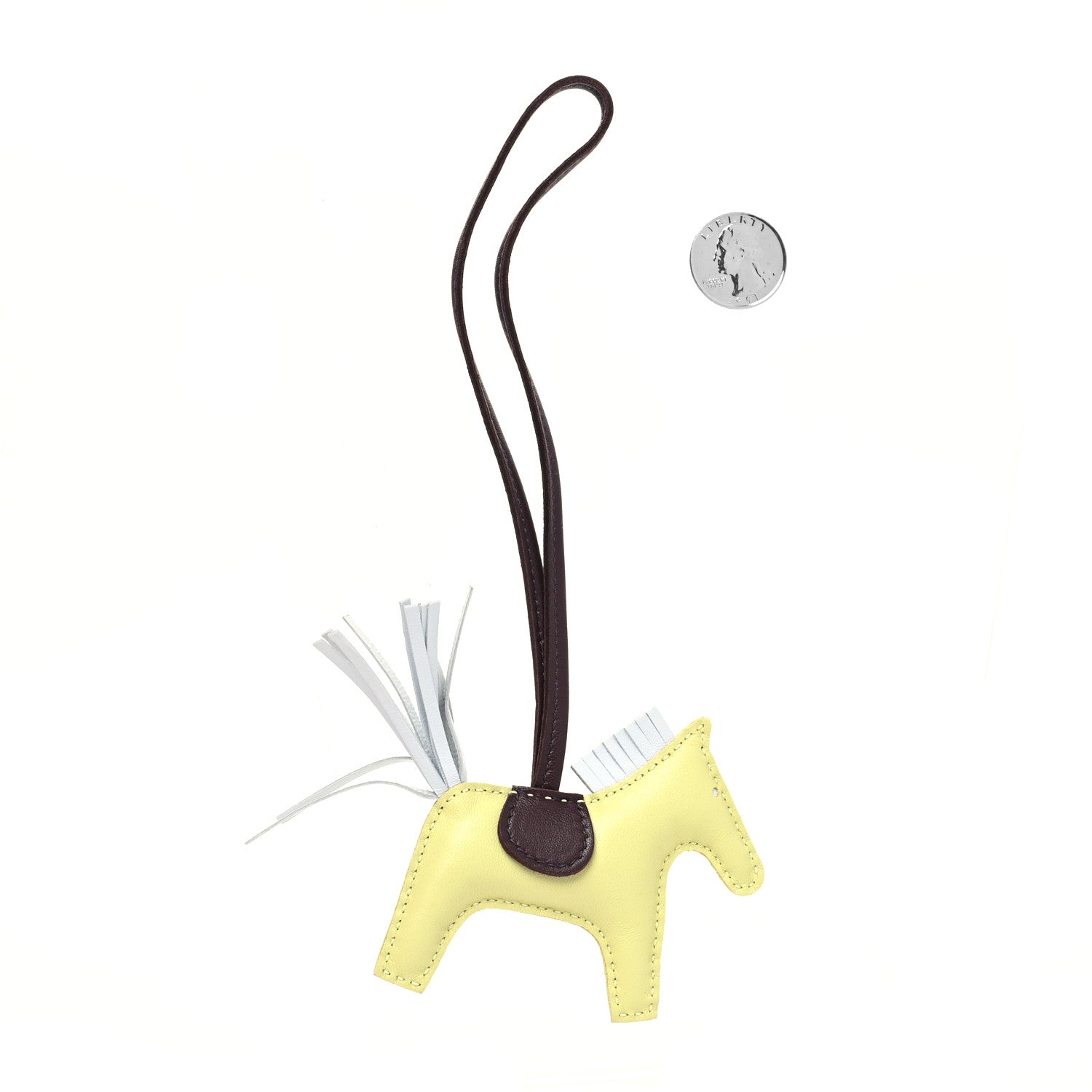 Hermes Milo Lambskin Grigri Rodeo Horse Bag Charm PM Jaune Bourgeon Bleu Brume Rouge Sellier 2 of 3