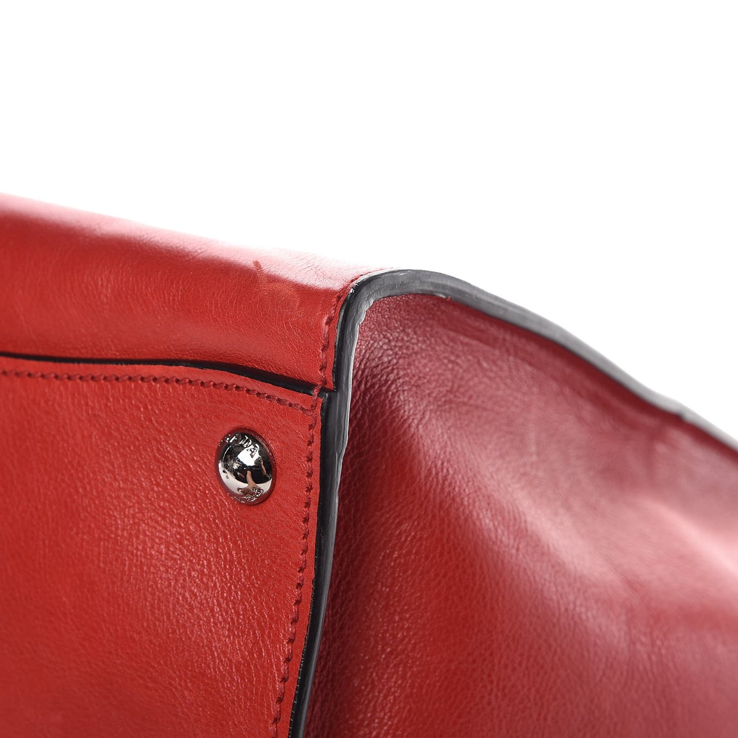 Glace Calf Small Twin Pocket Tote Fuoco