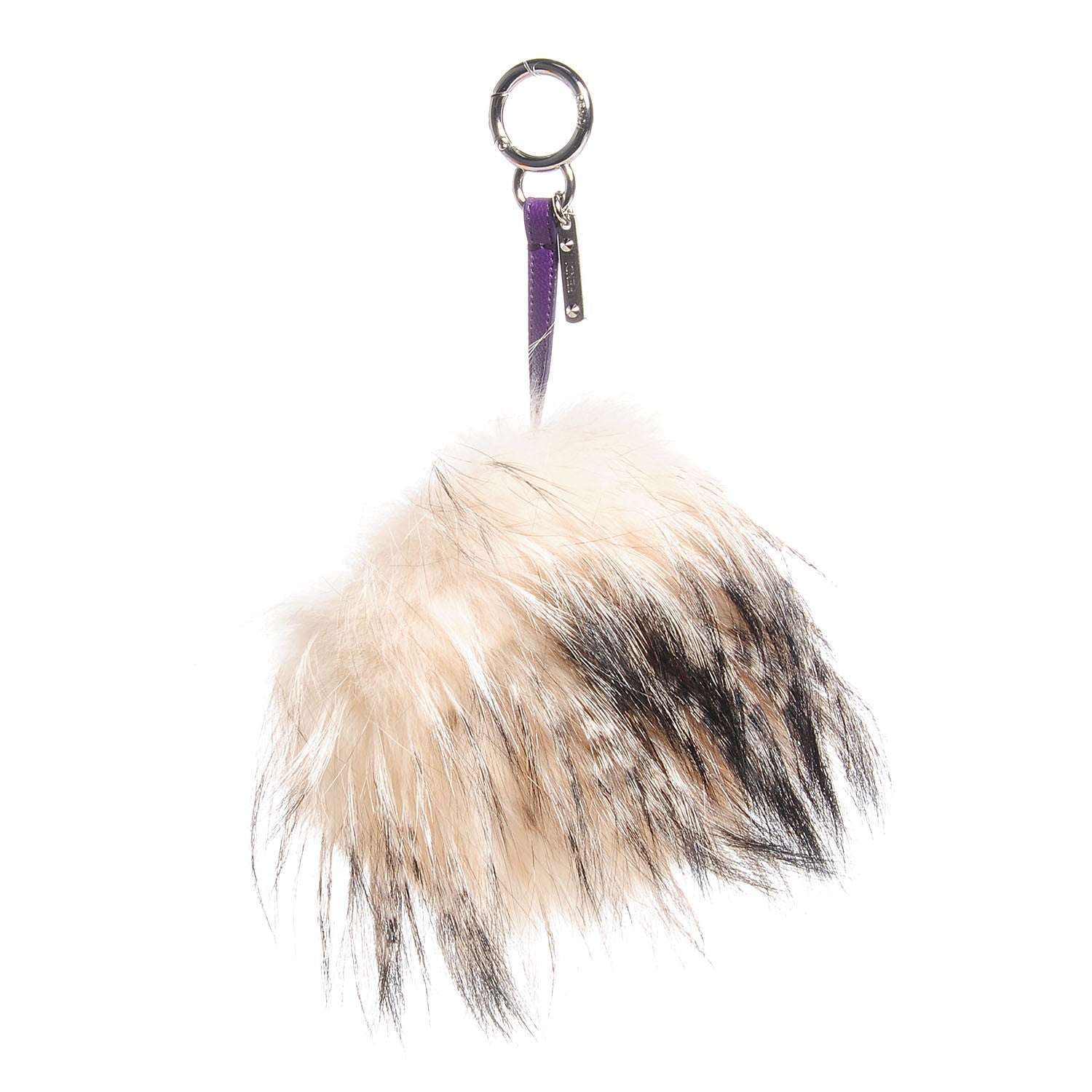 Fendi Fox Mink Rabbit Fur Sparkle Monster Bag Bug Charm Orange Multicolor 3 of 6