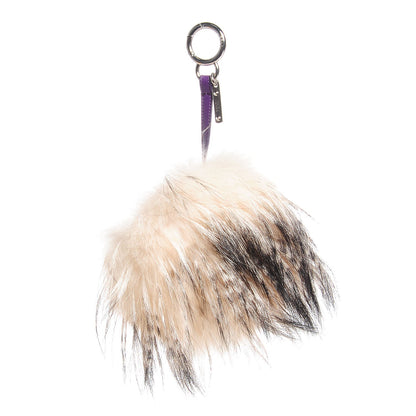 Fendi Fox Mink Rabbit Fur Sparkle Monster Bag Bug Charm Orange Multicolor 3 of 6