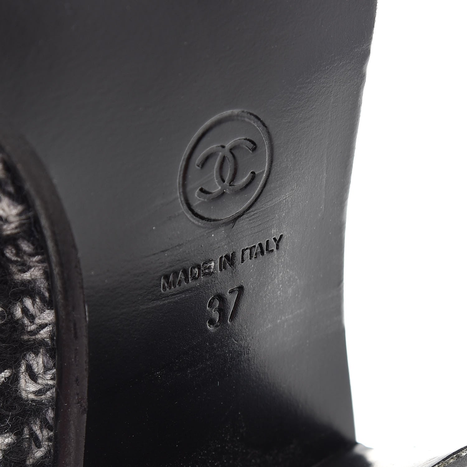 Chanel Fantasy Tweed Snakeskin Short Boots 37 Black 6 of 8