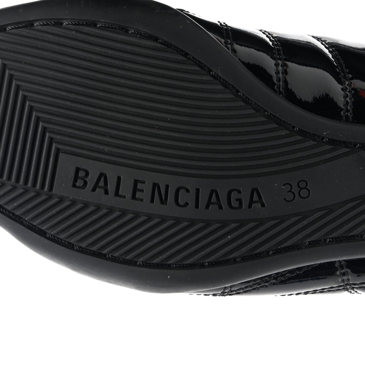 Balenciaga Patent Polyurethane Womens Zen Sneakers 39 Black 6 of 10