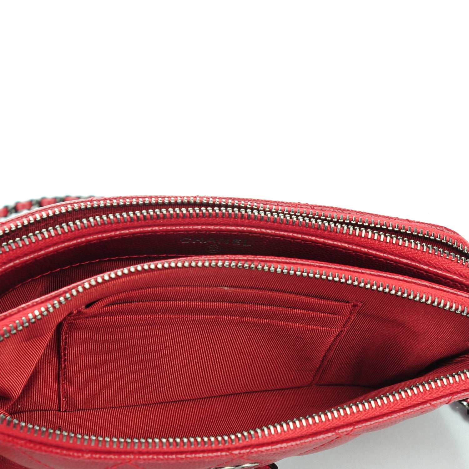 Chanel Caviar Quilted Small Clutch With Chain Red 9 of 9