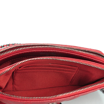 Chanel Caviar Quilted Small Clutch With Chain Red 9 of 9