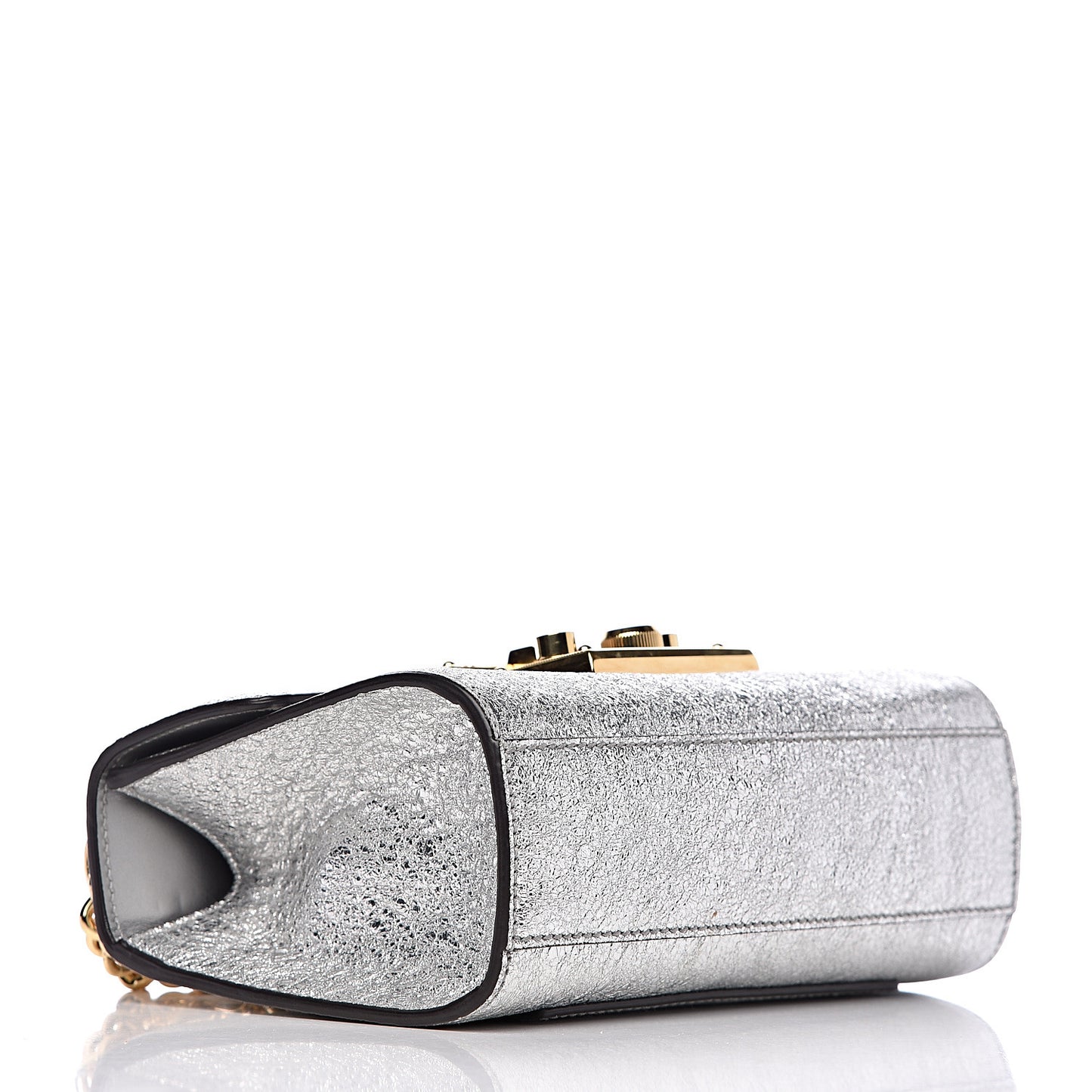 Galassia Small Padlock Shoulder Bag Argento
