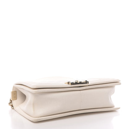 Chanel Caviar Quilted Medium Boy Flap Ivory 4 of 17