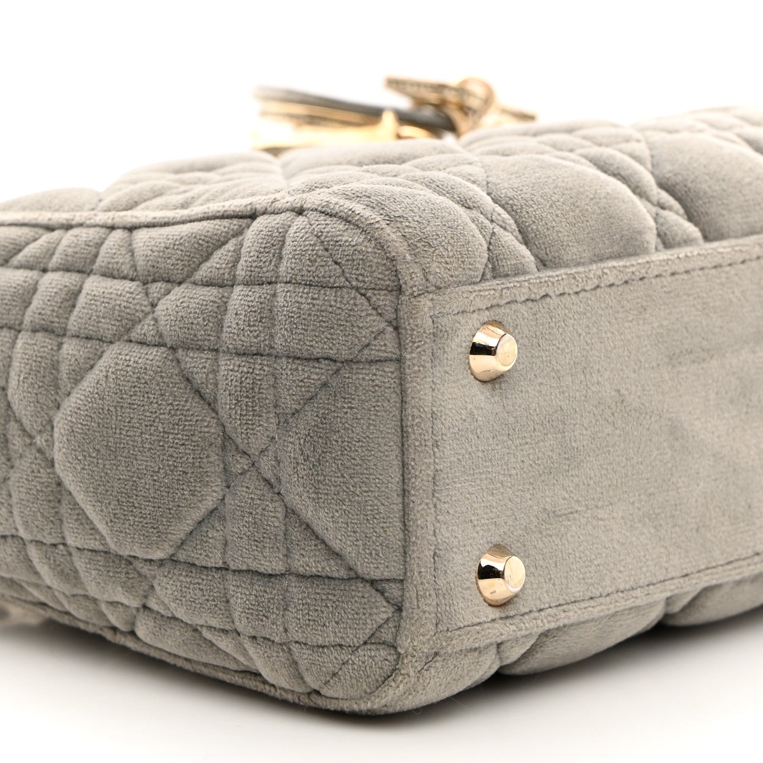 Christian Dior Velvet Mini Lady Dior Gray 9 of 11