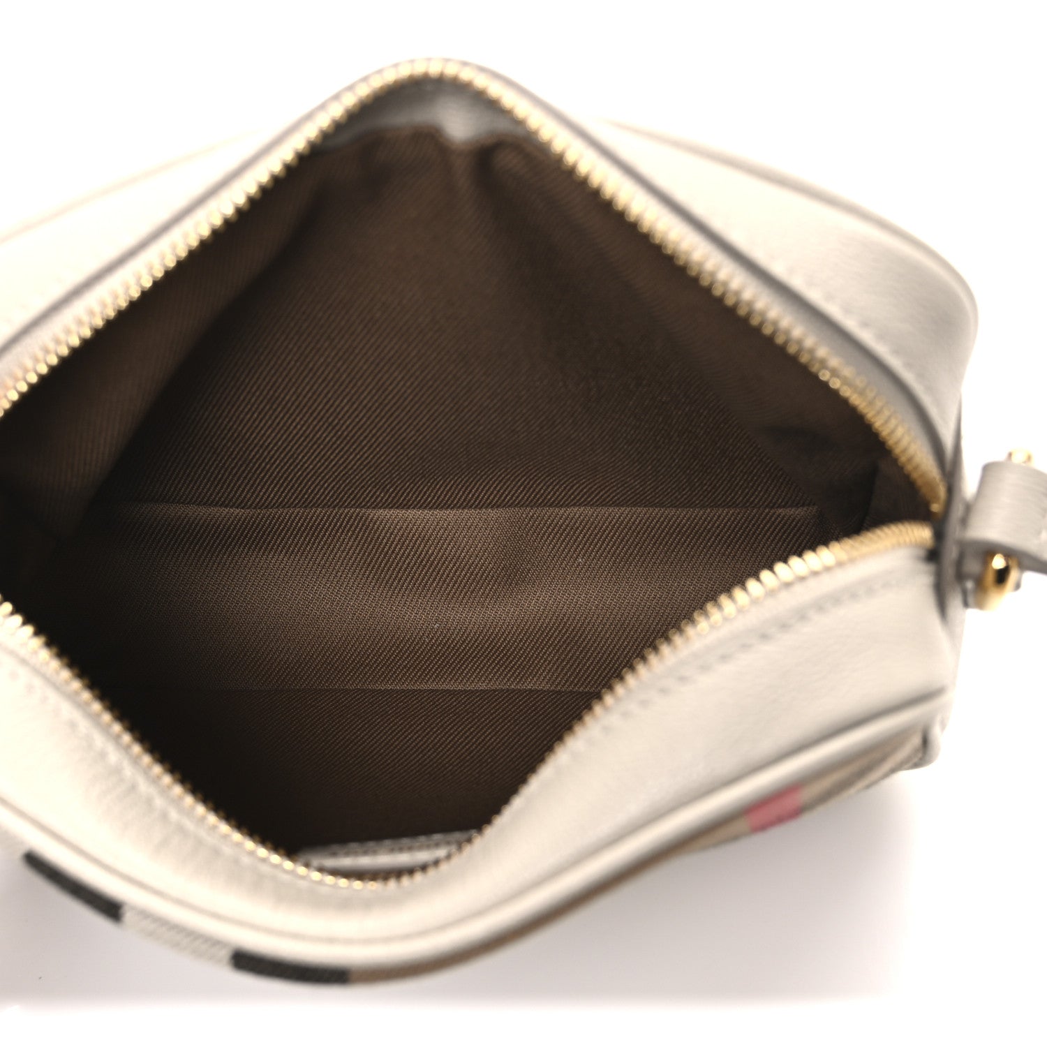 Burberry Calfskin House Check Small Camera Bag Limestone 5 of 11