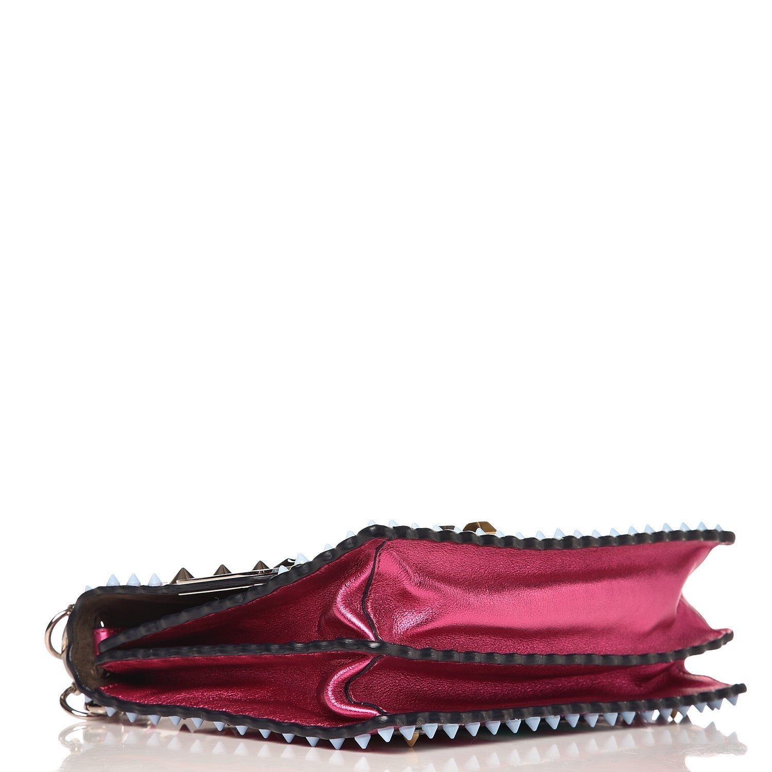 Fendi Metallic Calfskin Wonder Monster Kan I Shoulder Bag Pink Silver 4 of 7