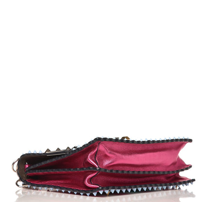 Fendi Metallic Calfskin Wonder Monster Kan I Shoulder Bag Pink Silver 4 of 7