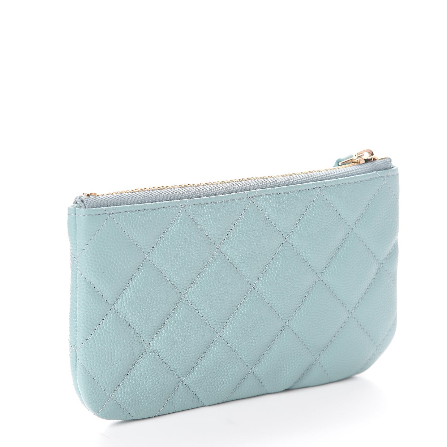 Caviar Quilted Cosmetic Case Light Blue