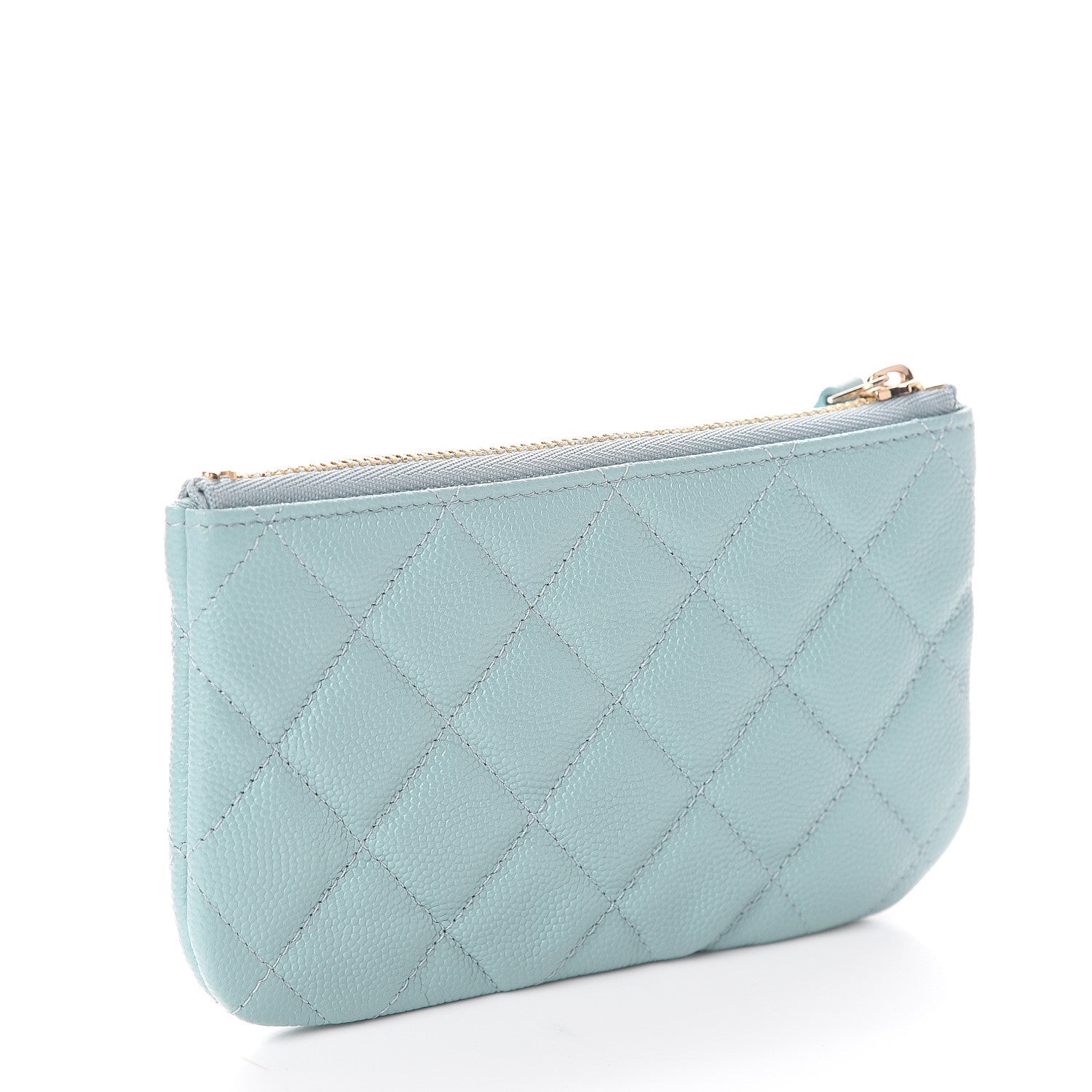 Chanel Caviar Quilted Cosmetic Case Light Blue 2 of 6