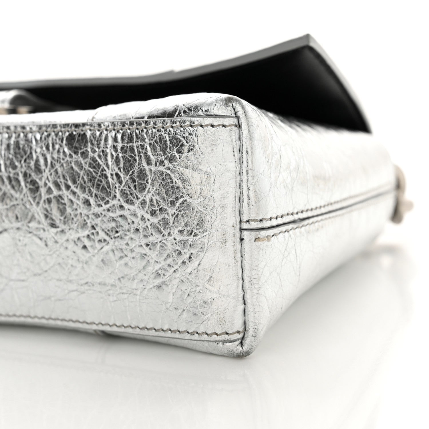 Balenciaga Metallic Calfskin Downtown Chain Shoulder Bag XS Silver 10 of 15