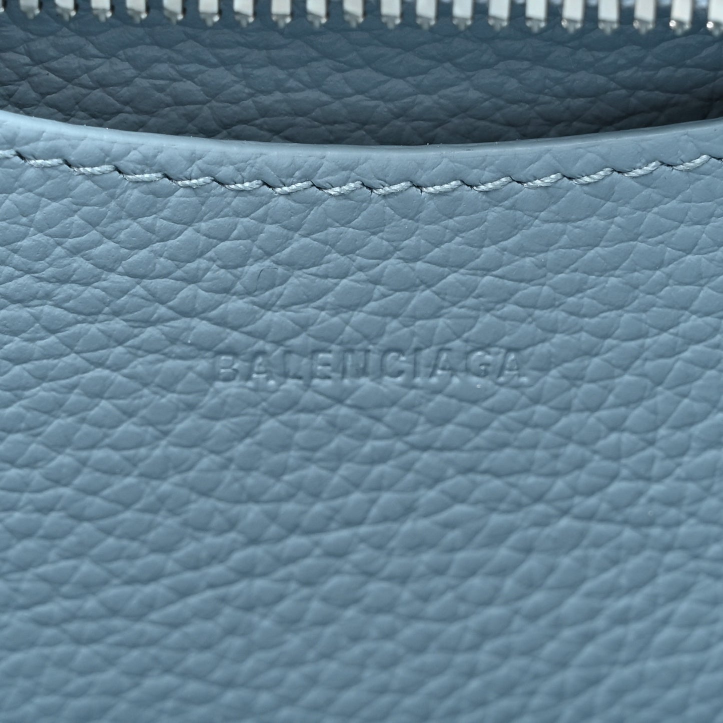 Grained Calfskin Neo Classic Silver Hardware Mini City Blue Grey
