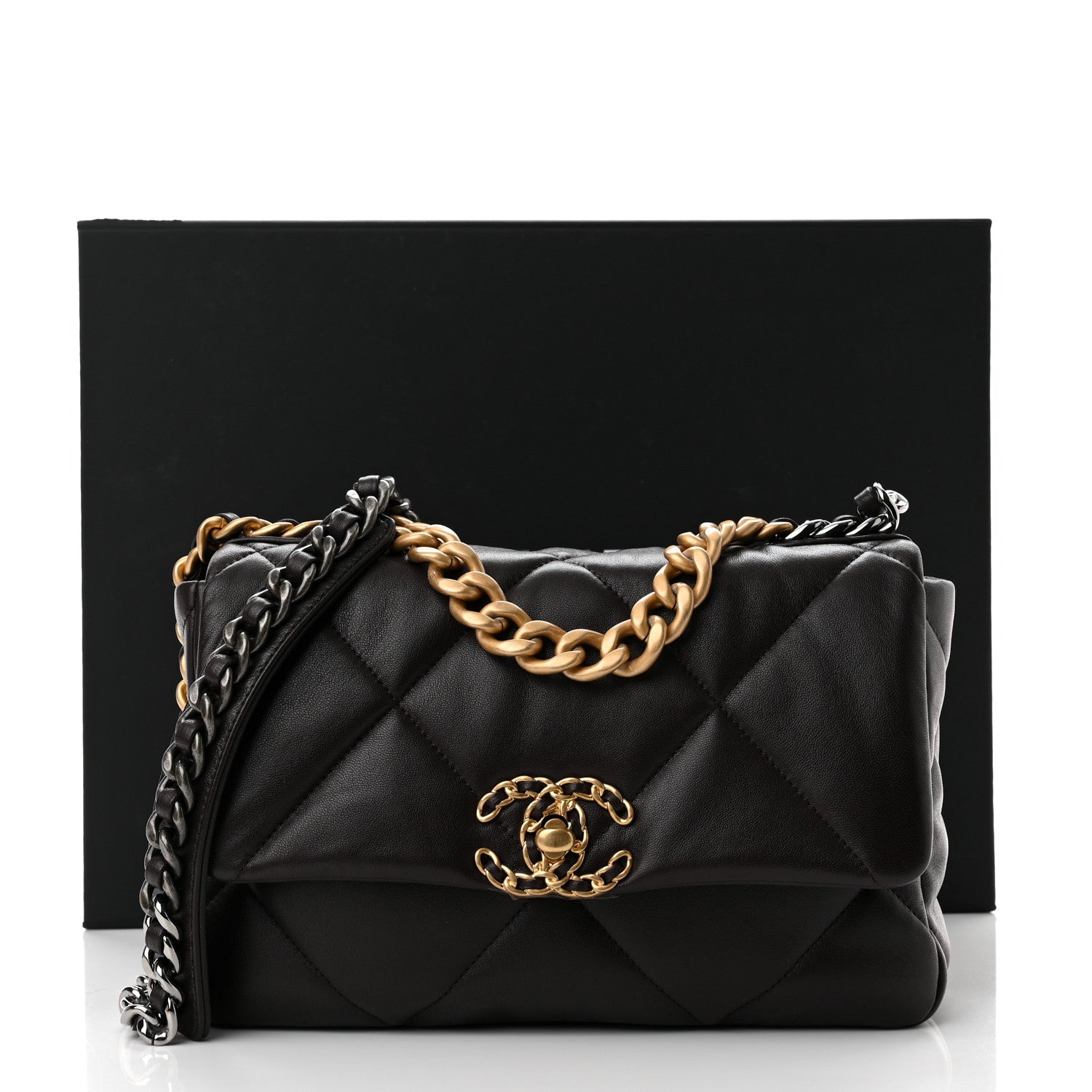 Chanel Lambskin Quilted Medium Chanel 19 Flap Dark Brown 11 of 11