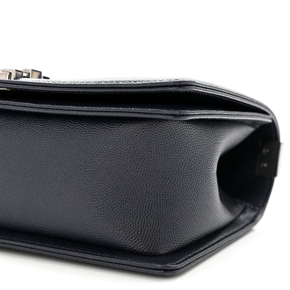 Chanel Caviar Chevron Quilted Medium Boy Flap Navy 10 of 11