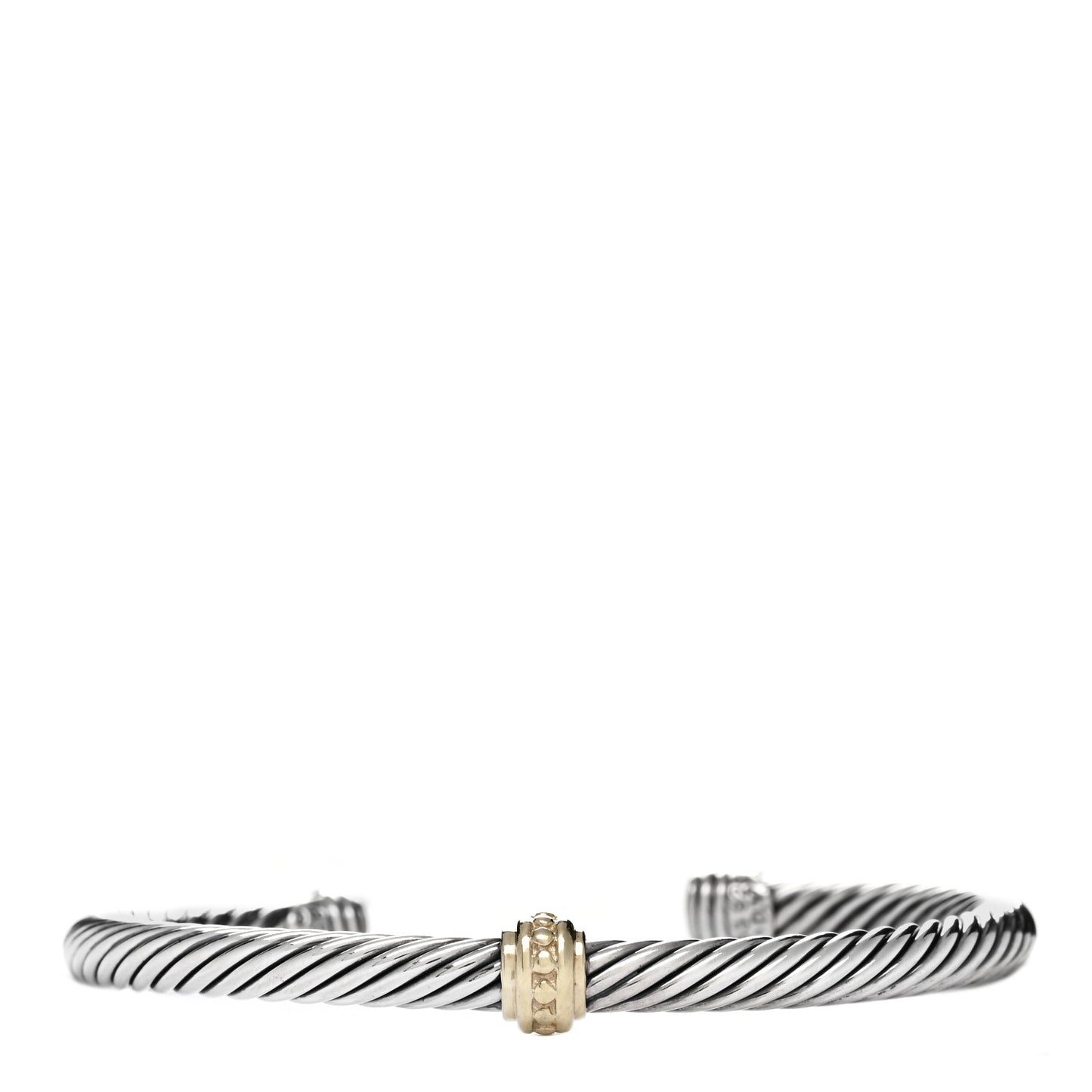 Sterling Silver 14K Yellow Gold 5mm Station Cable Bracelet