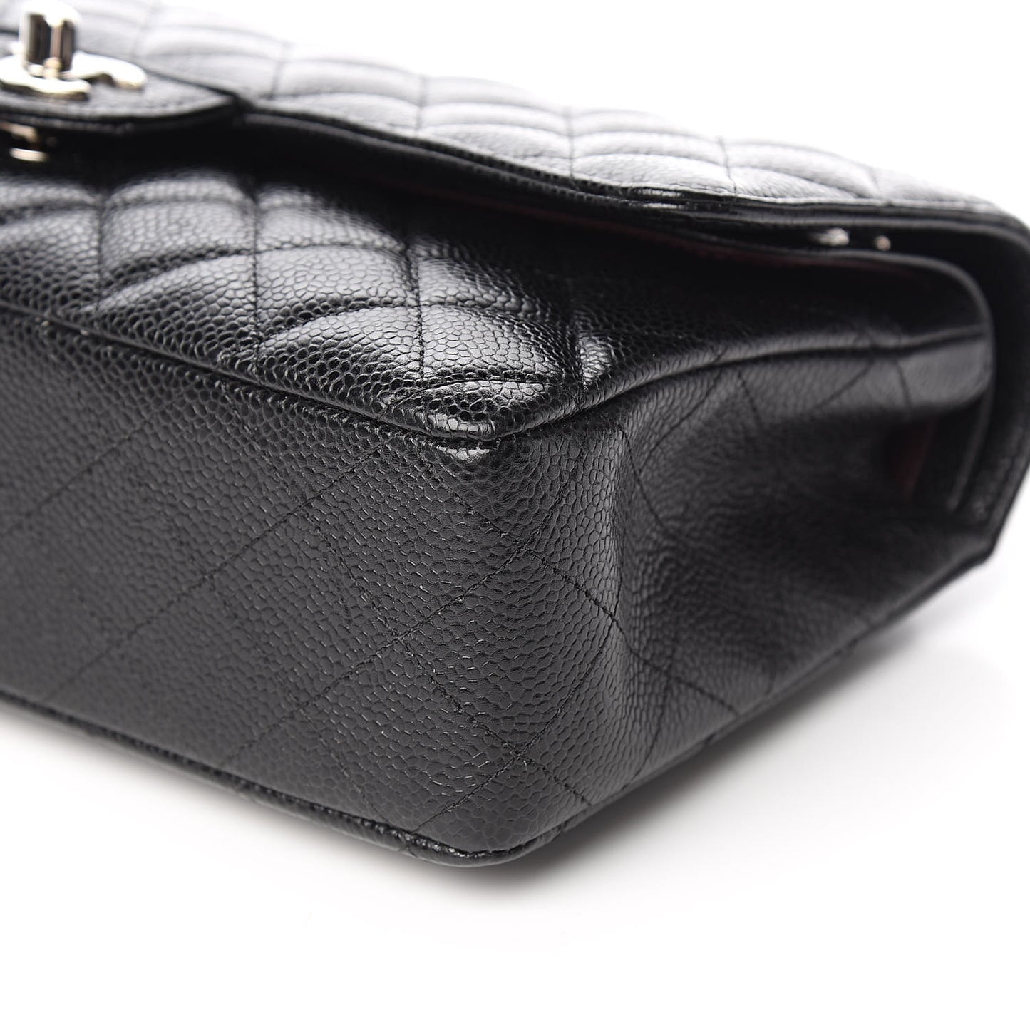 Caviar Quilted Medium Double Flap Black
