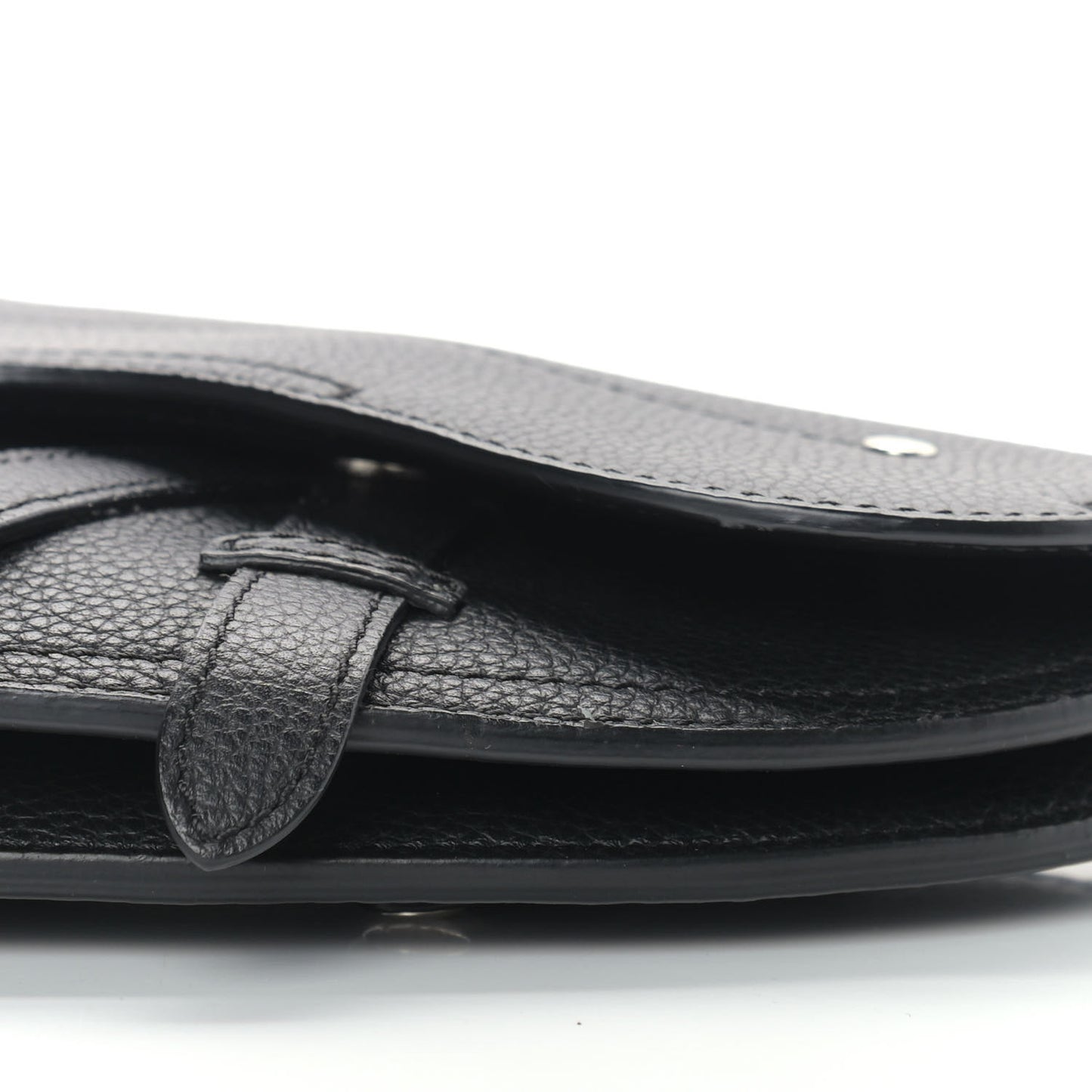 Grained Calfskin Saddle Pouch Belt Bag Black