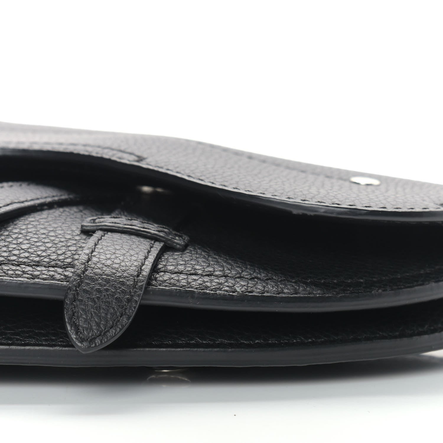 Christian Dior Grained Calfskin Saddle Pouch Belt Bag Black 9 of 9