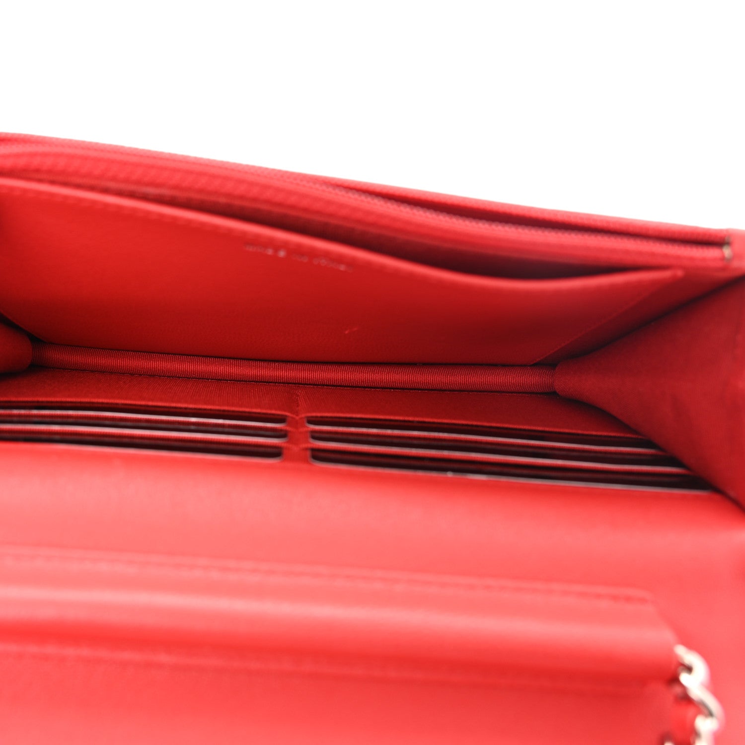 Chanel Grained Calfskin Quilted CC Box Wallet On Chain WOC Red 5 of 11