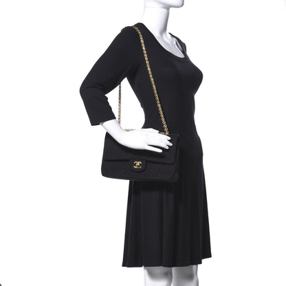 Chanel Jersey Quilted Medium Double Flap Black 2 of 19
