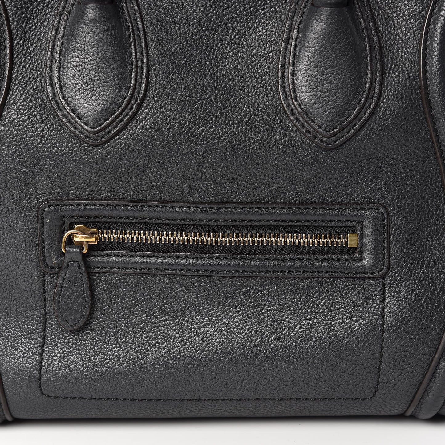 Drummed Calfskin Mini Luggage Anthracite