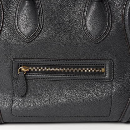 Celine Drummed Calfskin Mini Luggage Anthracite 9 of 18