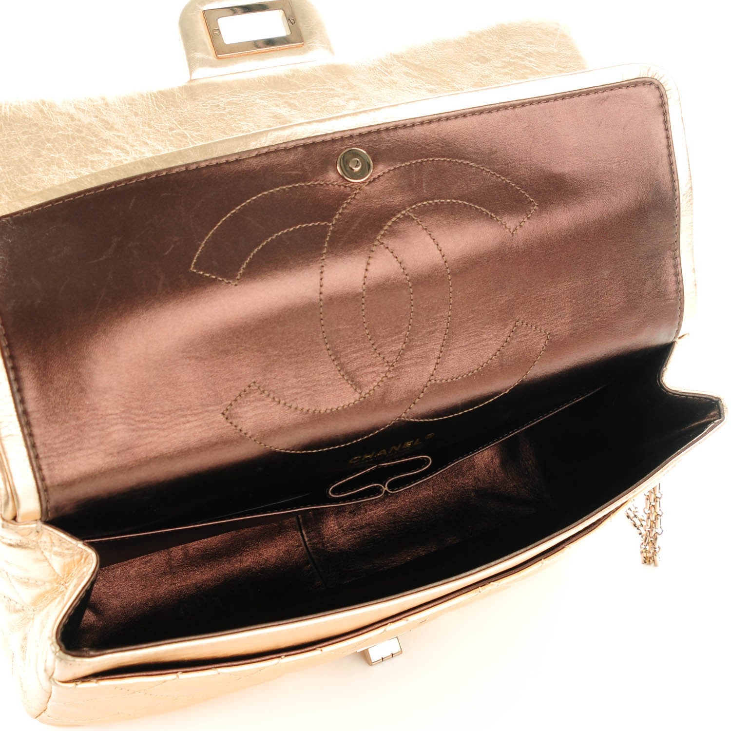 Chanel Metallic Aged Calfskin Quilted 2.55 Reissue 226 Flap Light Pink 5 of 8