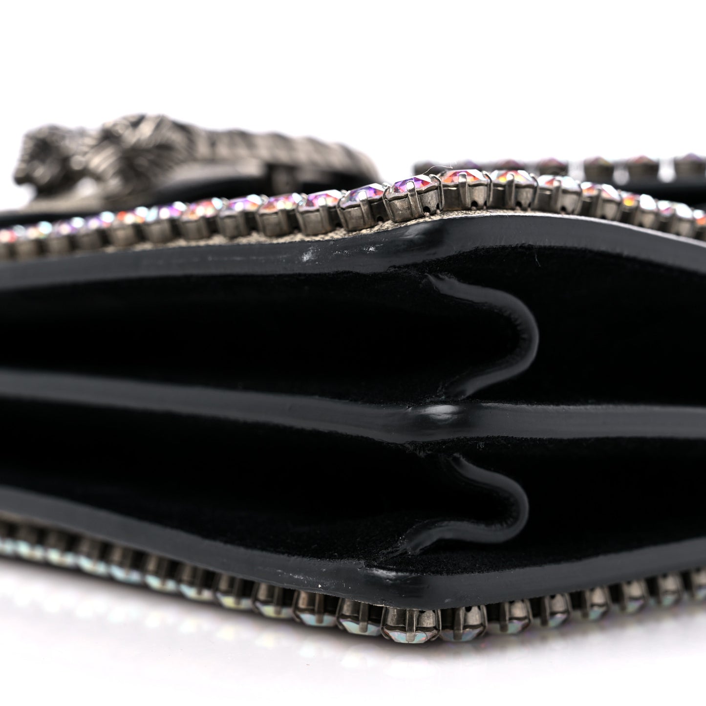 GG Supreme Monogram Crystal Medium Dionysus Shoulder Bag Black