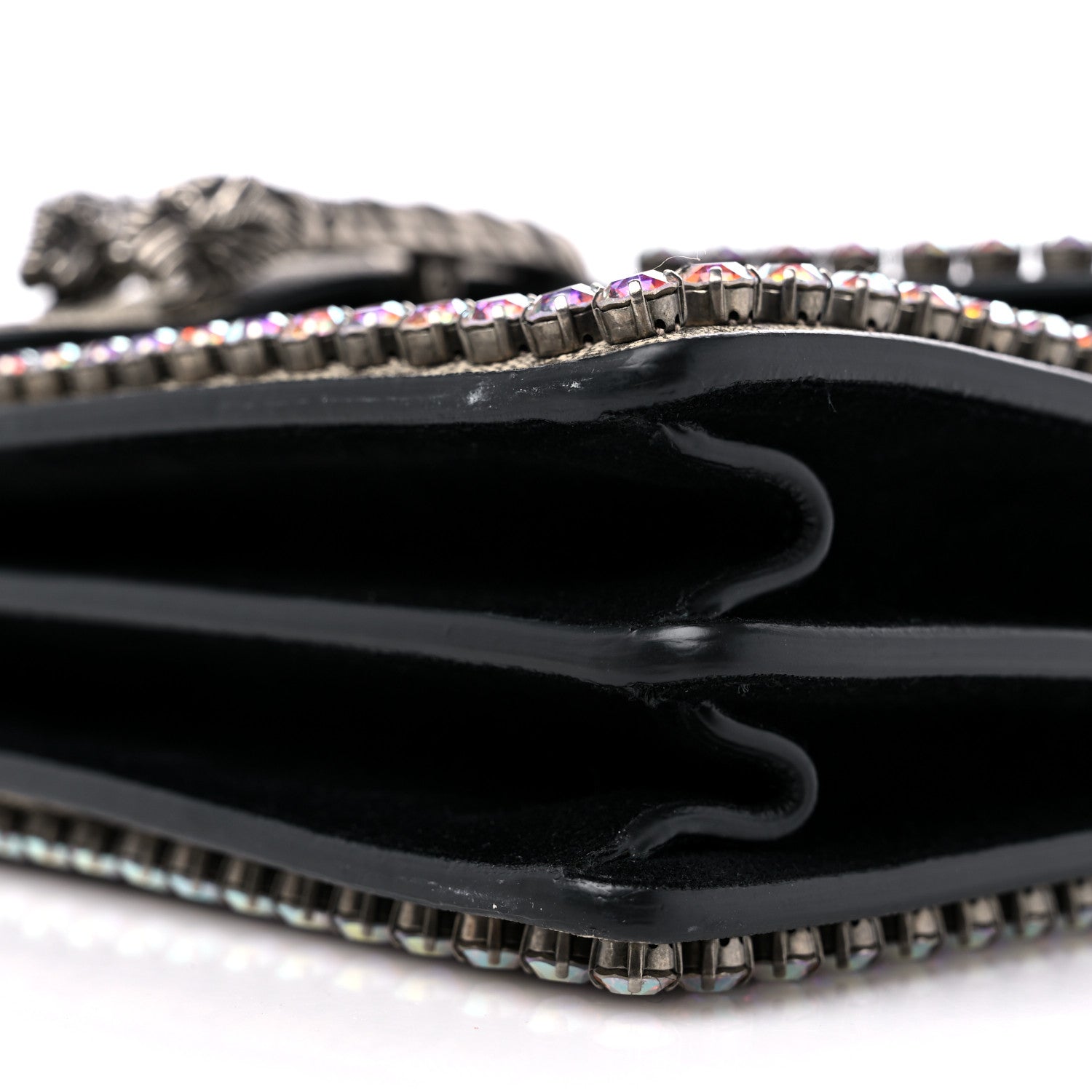 Gucci GG Supreme Monogram Crystal Medium Dionysus Shoulder Bag Black 9 of 11