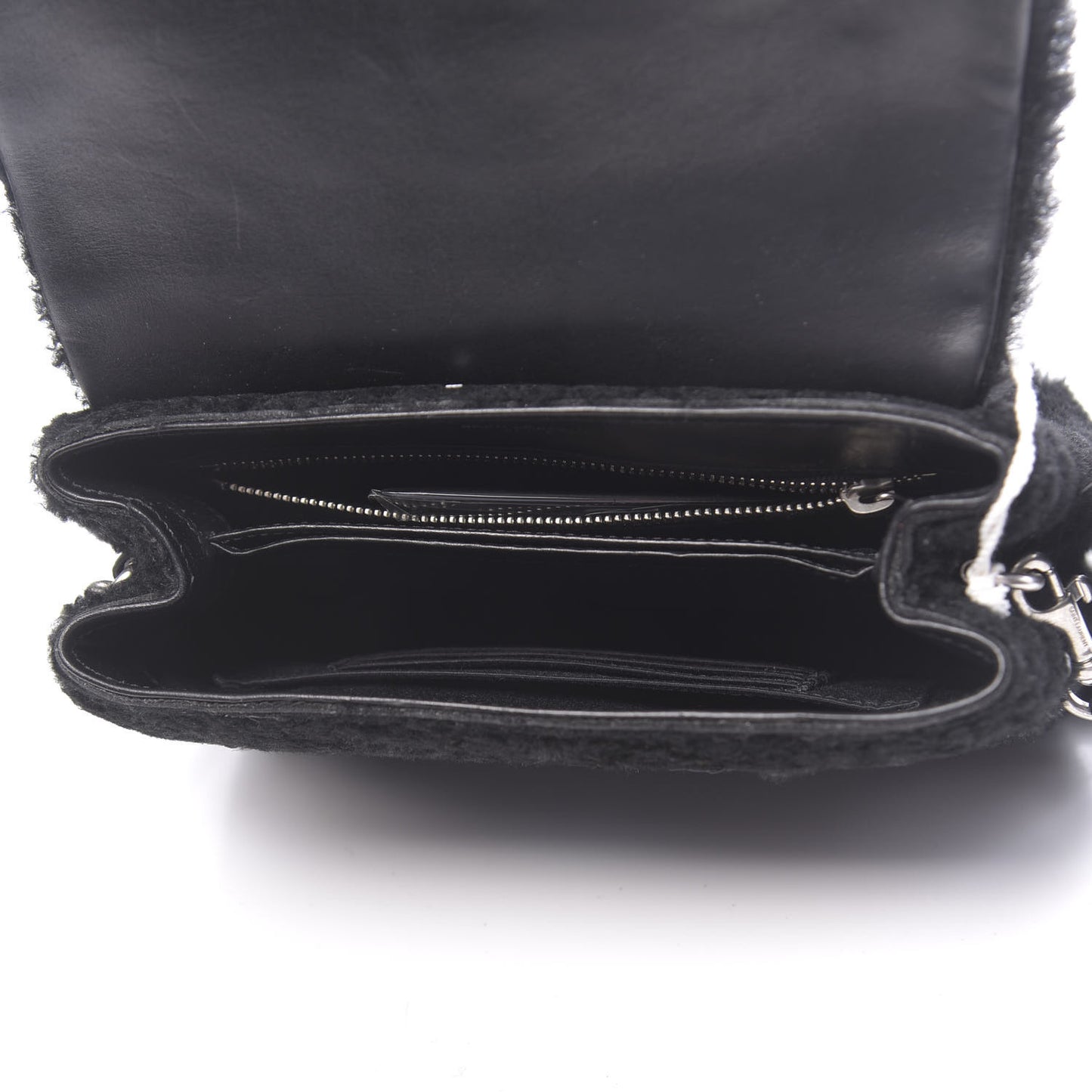 Shearling Toy Loulou Shoulder Bag Black