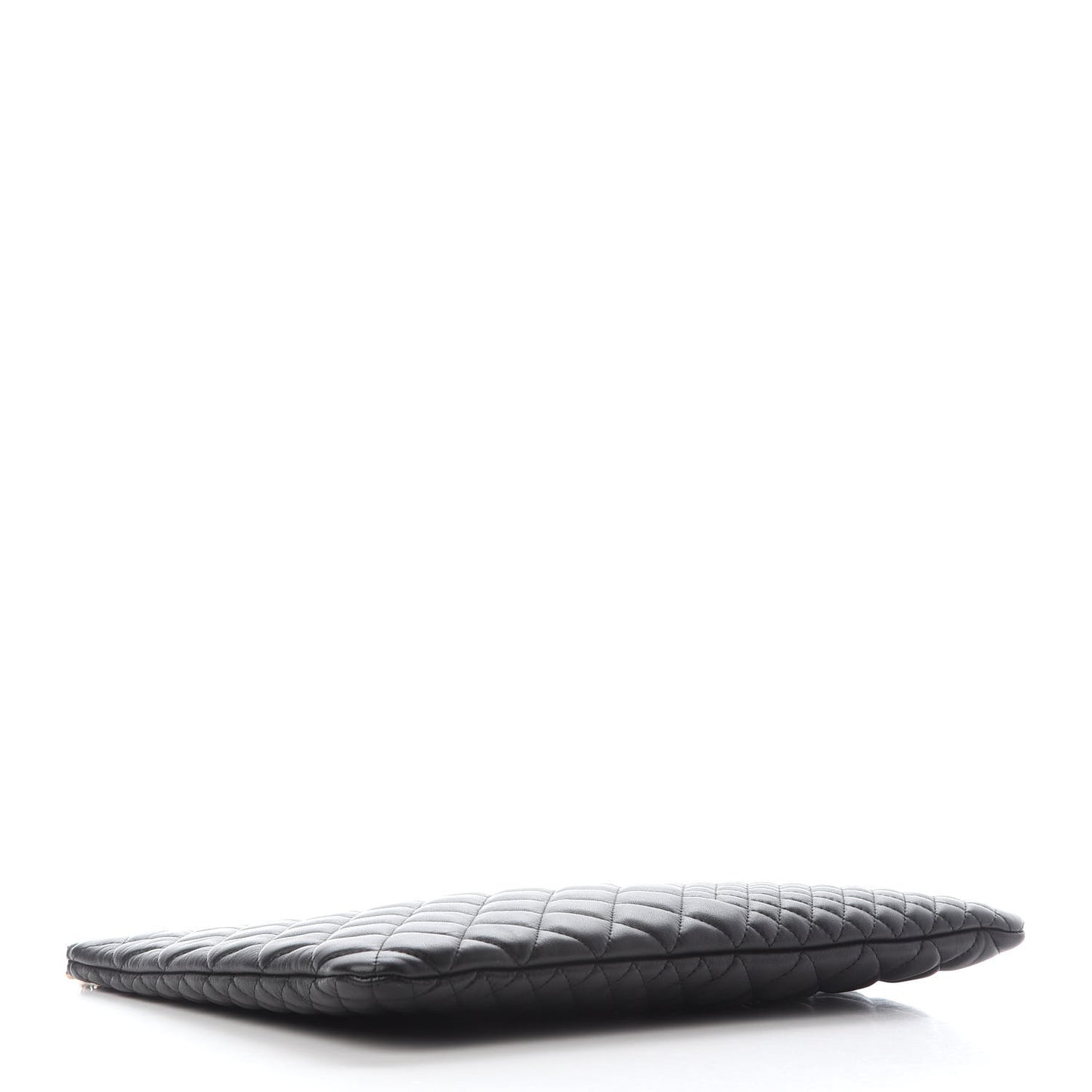 Lambskin Bi Quilted Large Cosmetic Case Black