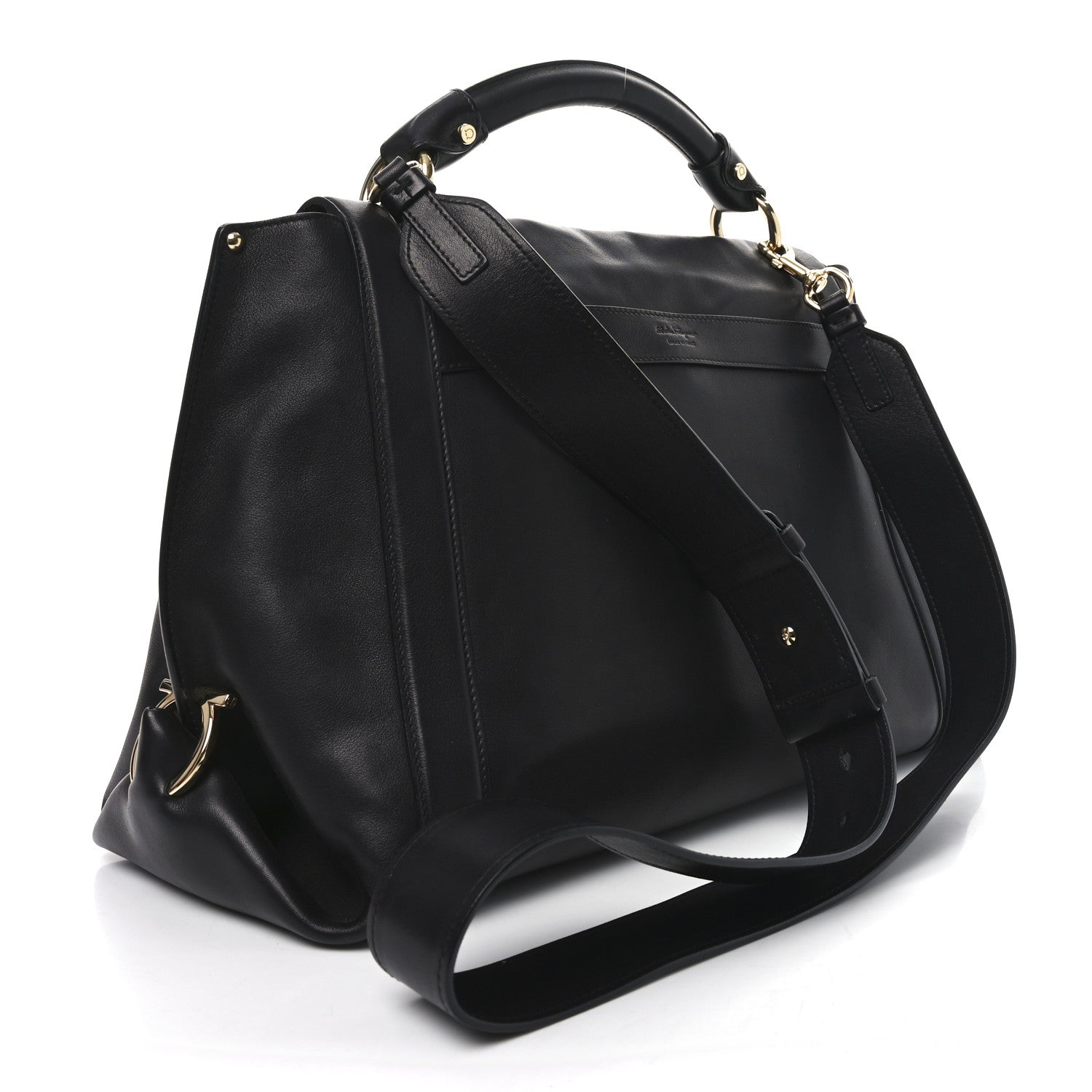 Salvatore Ferragamo Calfskin Sofia Rainbow Top Handle Bag Black 3 of 9