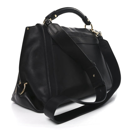 Salvatore Ferragamo Calfskin Sofia Rainbow Top Handle Bag Black 3 of 9