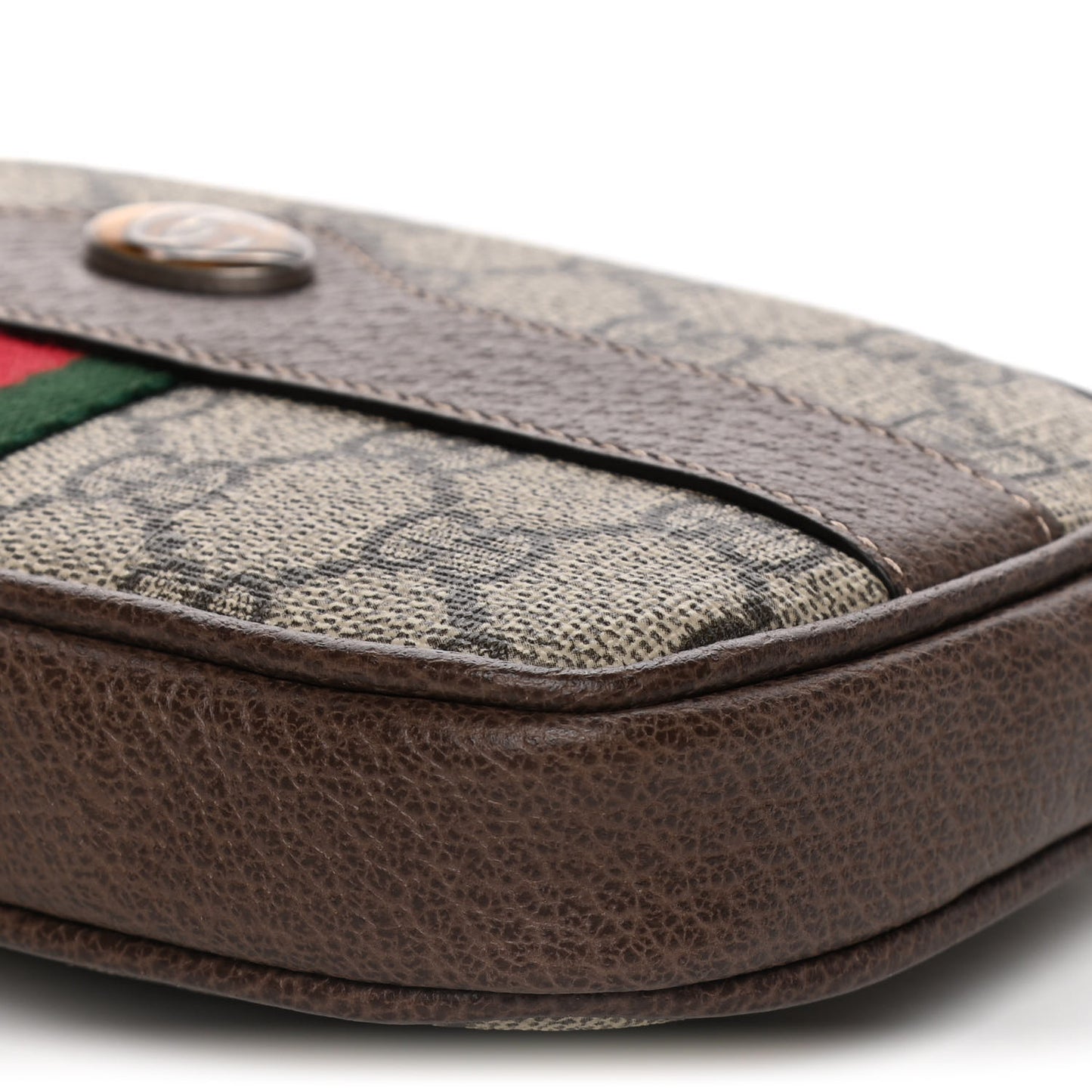 GG Supreme Monogram Web Ophidia Belted iPhone Case 95 38 Dark Brown