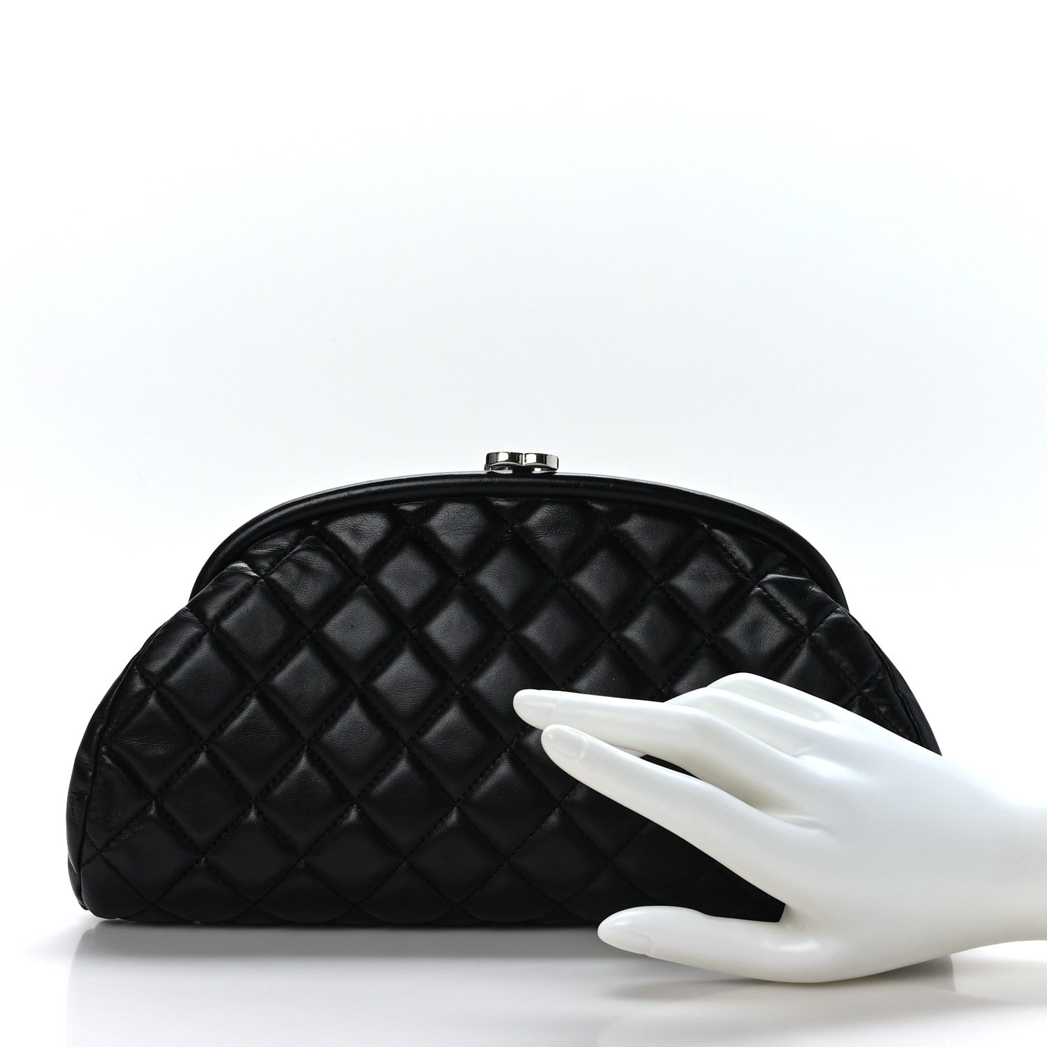 Chanel Lambskin Quilted Timeless Clutch Black 2 of 9